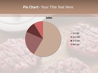 Hamburger Patties On A Cutting Board With A Knife PowerPoint Template