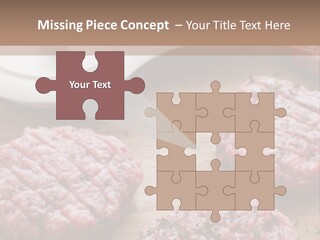 Hamburger Patties On A Cutting Board With A Knife PowerPoint Template