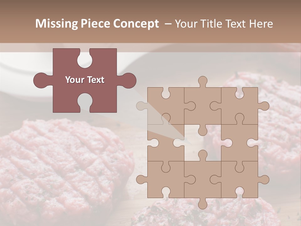 Hamburger Patties On A Cutting Board With A Knife PowerPoint Template