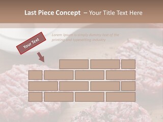 Hamburger Patties On A Cutting Board With A Knife PowerPoint Template