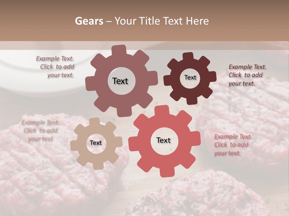 Hamburger Patties On A Cutting Board With A Knife PowerPoint Template