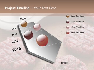 Hamburger Patties On A Cutting Board With A Knife PowerPoint Template