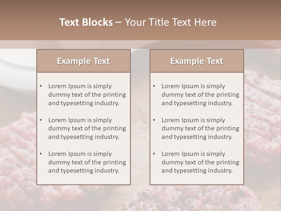 Hamburger Patties On A Cutting Board With A Knife PowerPoint Template