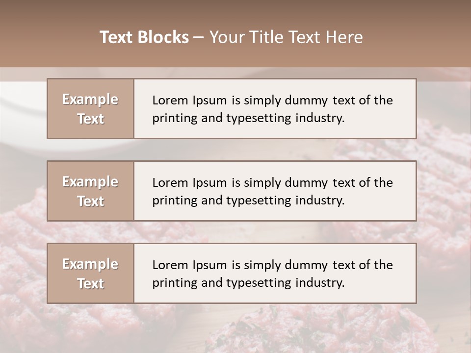 Hamburger Patties On A Cutting Board With A Knife PowerPoint Template