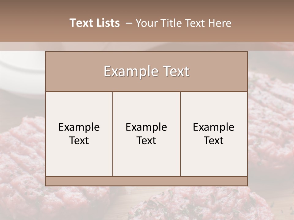 Hamburger Patties On A Cutting Board With A Knife PowerPoint Template