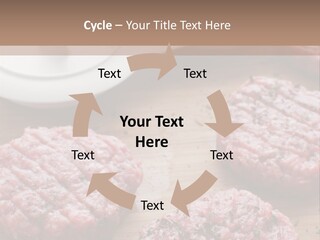 Hamburger Patties On A Cutting Board With A Knife PowerPoint Template