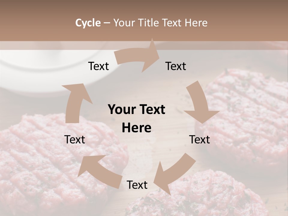 Hamburger Patties On A Cutting Board With A Knife PowerPoint Template