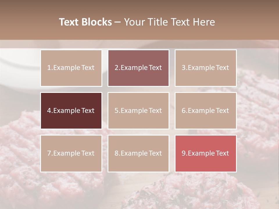 Hamburger Patties On A Cutting Board With A Knife PowerPoint Template