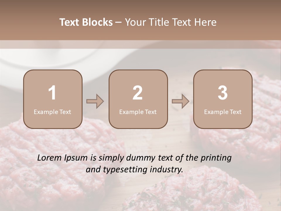 Hamburger Patties On A Cutting Board With A Knife PowerPoint Template