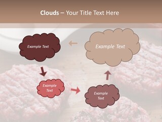 Hamburger Patties On A Cutting Board With A Knife PowerPoint Template