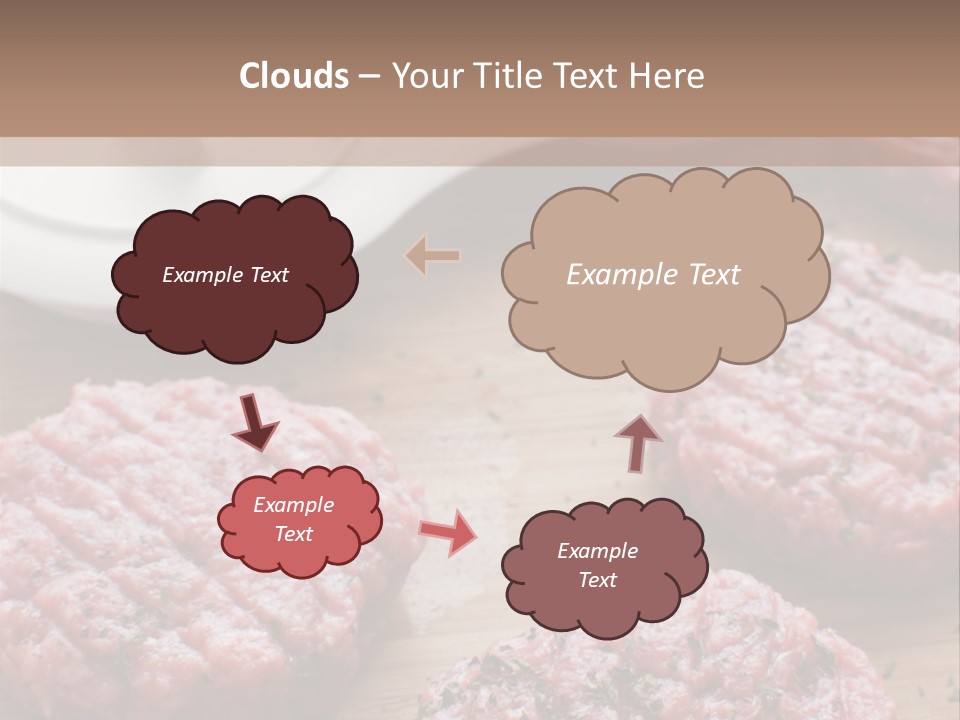 Hamburger Patties On A Cutting Board With A Knife PowerPoint Template