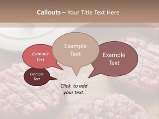 Hamburger Patties On A Cutting Board With A Knife PowerPoint Template