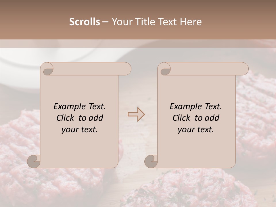 Hamburger Patties On A Cutting Board With A Knife PowerPoint Template