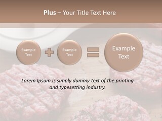 Hamburger Patties On A Cutting Board With A Knife PowerPoint Template