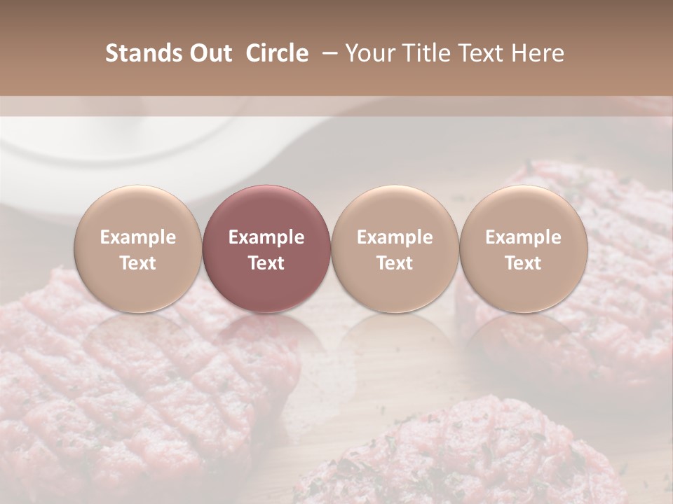 Hamburger Patties On A Cutting Board With A Knife PowerPoint Template