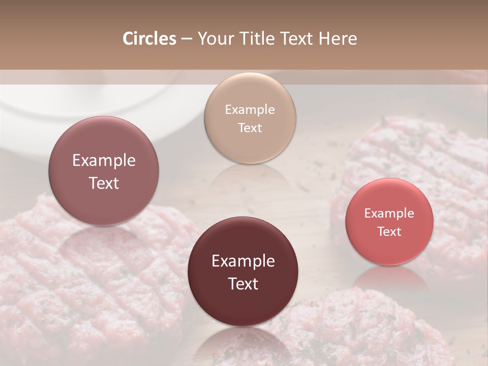 Hamburger Patties On A Cutting Board With A Knife PowerPoint Template