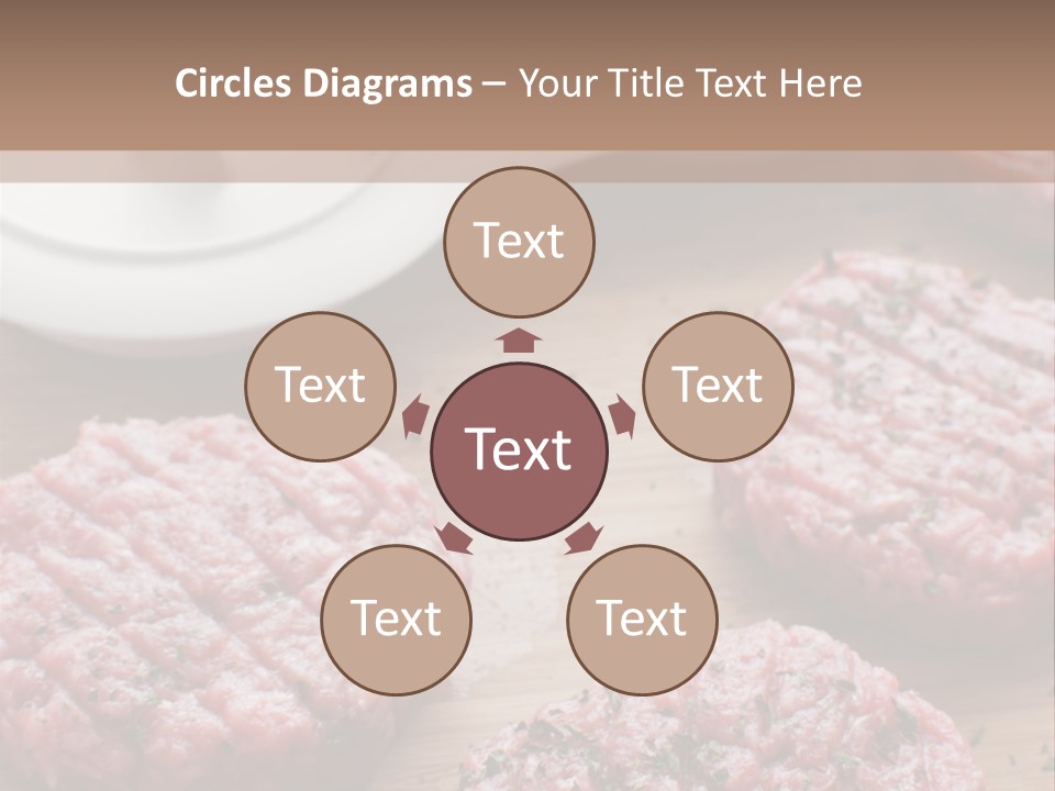 Hamburger Patties On A Cutting Board With A Knife PowerPoint Template