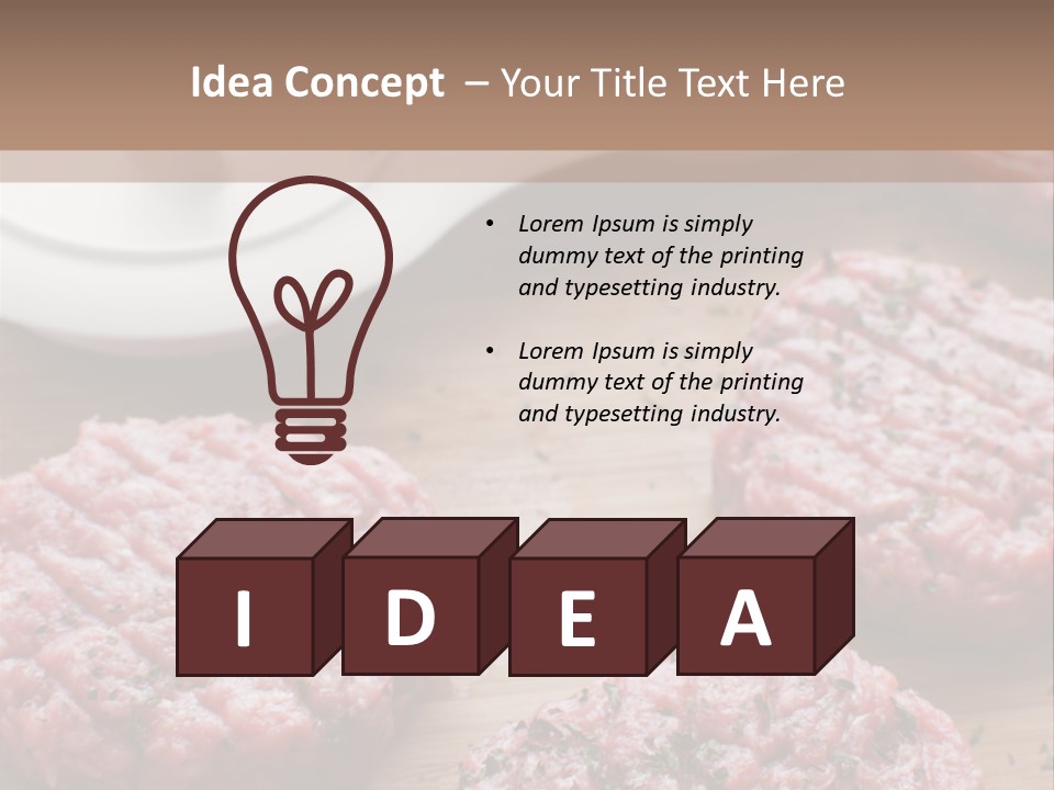 Hamburger Patties On A Cutting Board With A Knife PowerPoint Template