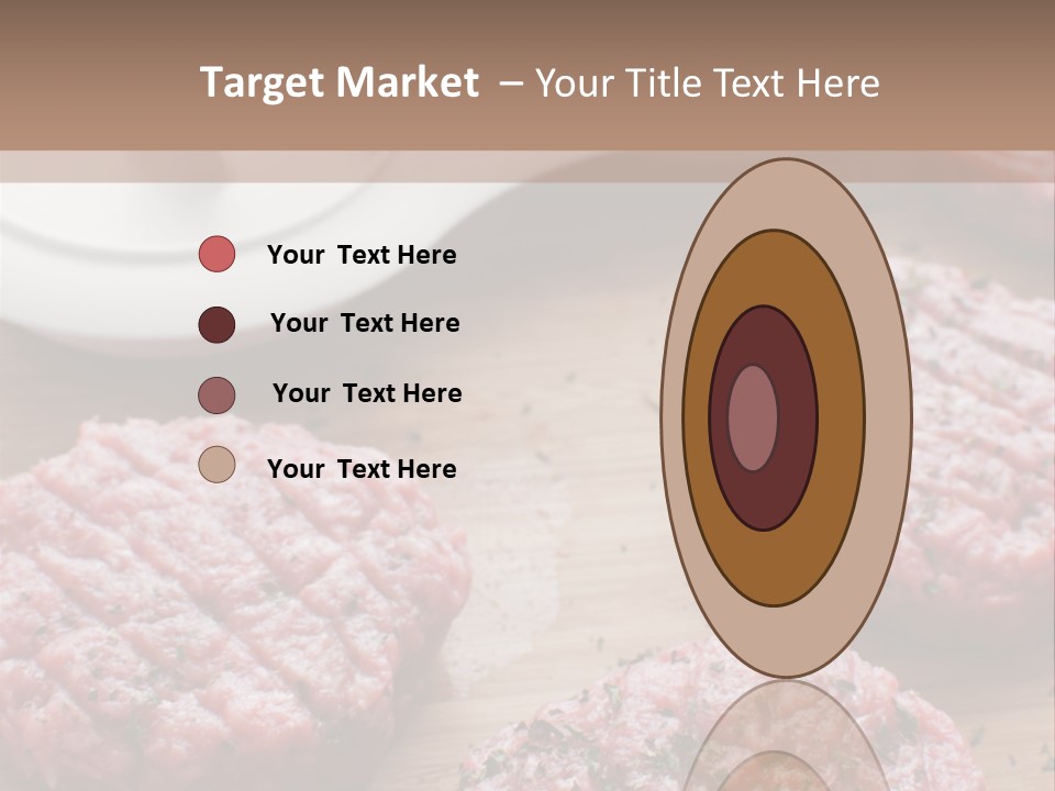 Hamburger Patties On A Cutting Board With A Knife PowerPoint Template