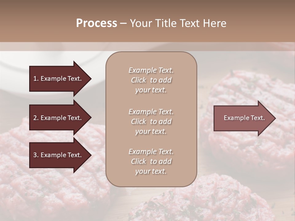 Hamburger Patties On A Cutting Board With A Knife PowerPoint Template