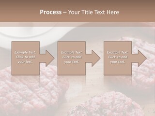 Hamburger Patties On A Cutting Board With A Knife PowerPoint Template