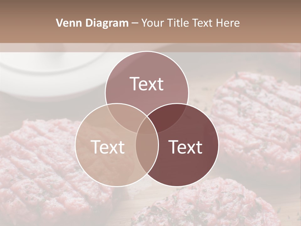 Hamburger Patties On A Cutting Board With A Knife PowerPoint Template