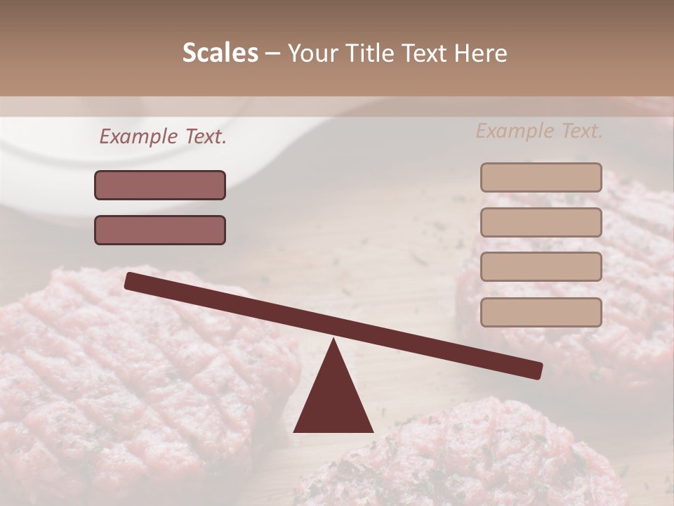 Hamburger Patties On A Cutting Board With A Knife PowerPoint Template
