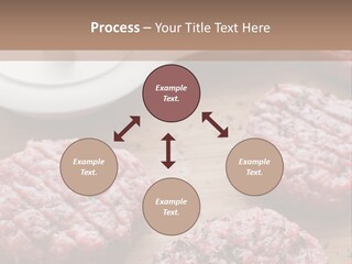 Hamburger Patties On A Cutting Board With A Knife PowerPoint Template