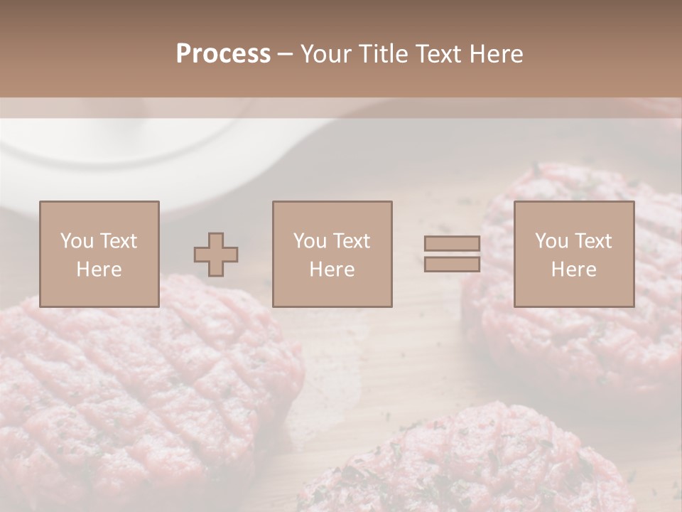 Hamburger Patties On A Cutting Board With A Knife PowerPoint Template