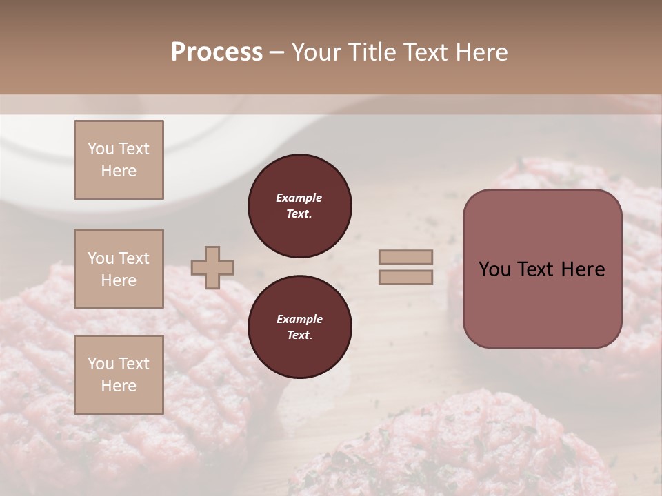 Hamburger Patties On A Cutting Board With A Knife PowerPoint Template