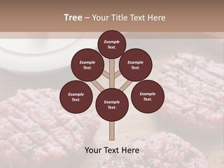 Hamburger Patties On A Cutting Board With A Knife PowerPoint Template