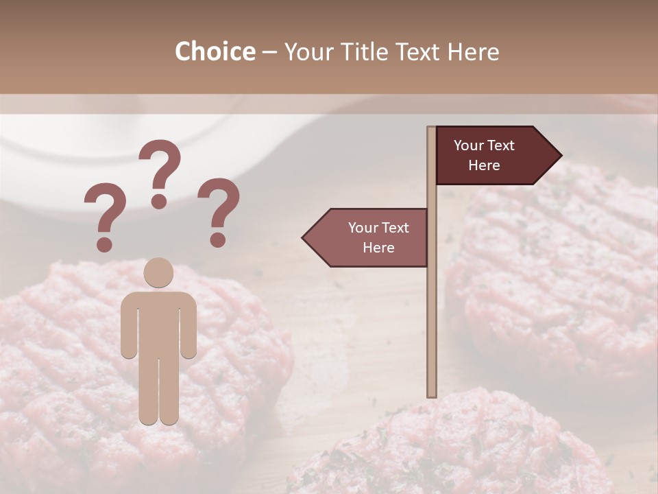 Hamburger Patties On A Cutting Board With A Knife PowerPoint Template