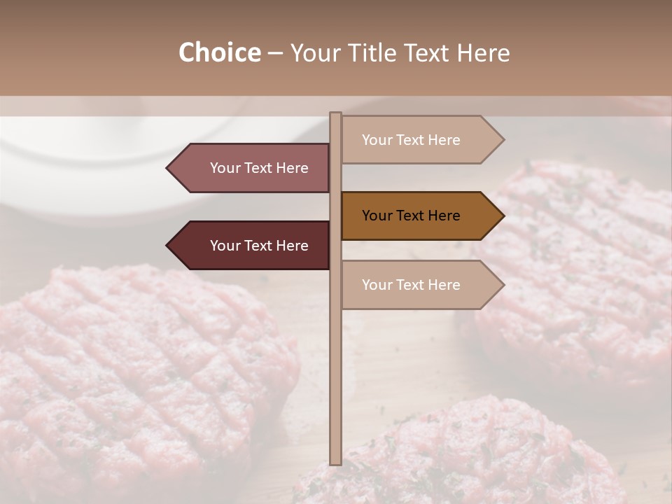 Hamburger Patties On A Cutting Board With A Knife PowerPoint Template