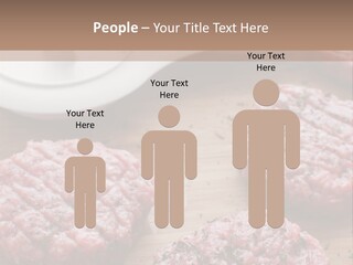 Hamburger Patties On A Cutting Board With A Knife PowerPoint Template