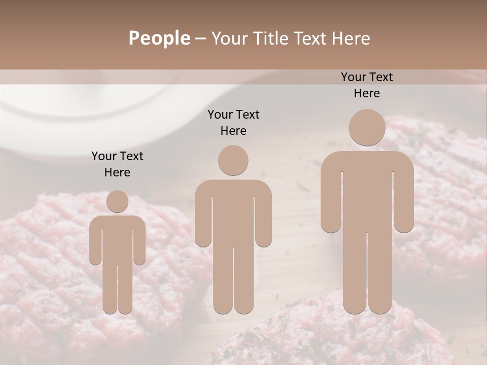 Hamburger Patties On A Cutting Board With A Knife PowerPoint Template