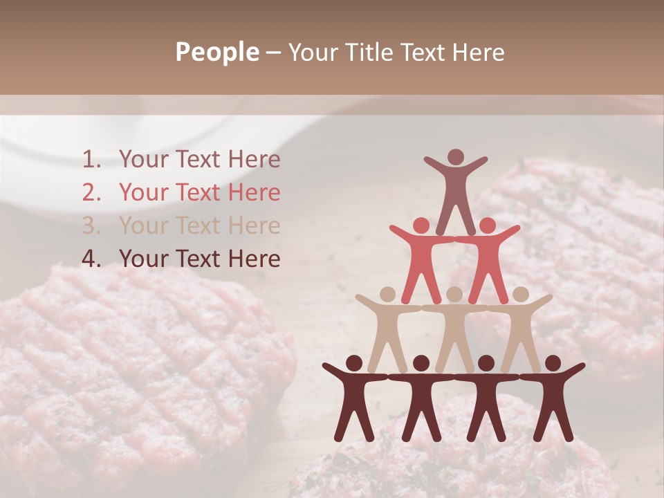 Hamburger Patties On A Cutting Board With A Knife PowerPoint Template