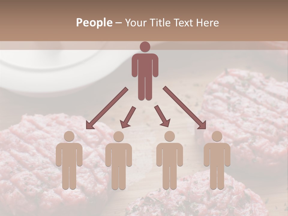 Hamburger Patties On A Cutting Board With A Knife PowerPoint Template