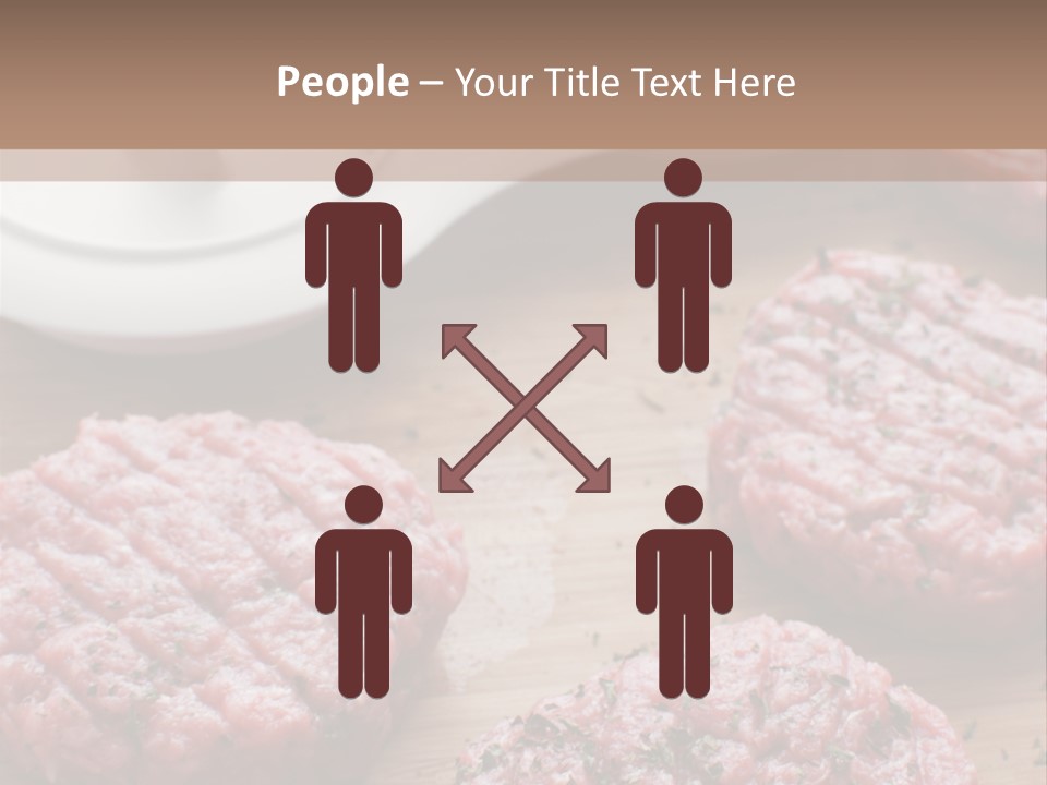 Hamburger Patties On A Cutting Board With A Knife PowerPoint Template