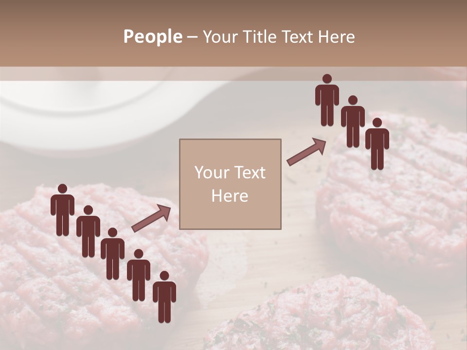 Hamburger Patties On A Cutting Board With A Knife PowerPoint Template