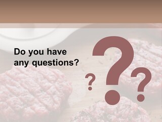 Hamburger Patties On A Cutting Board With A Knife PowerPoint Template