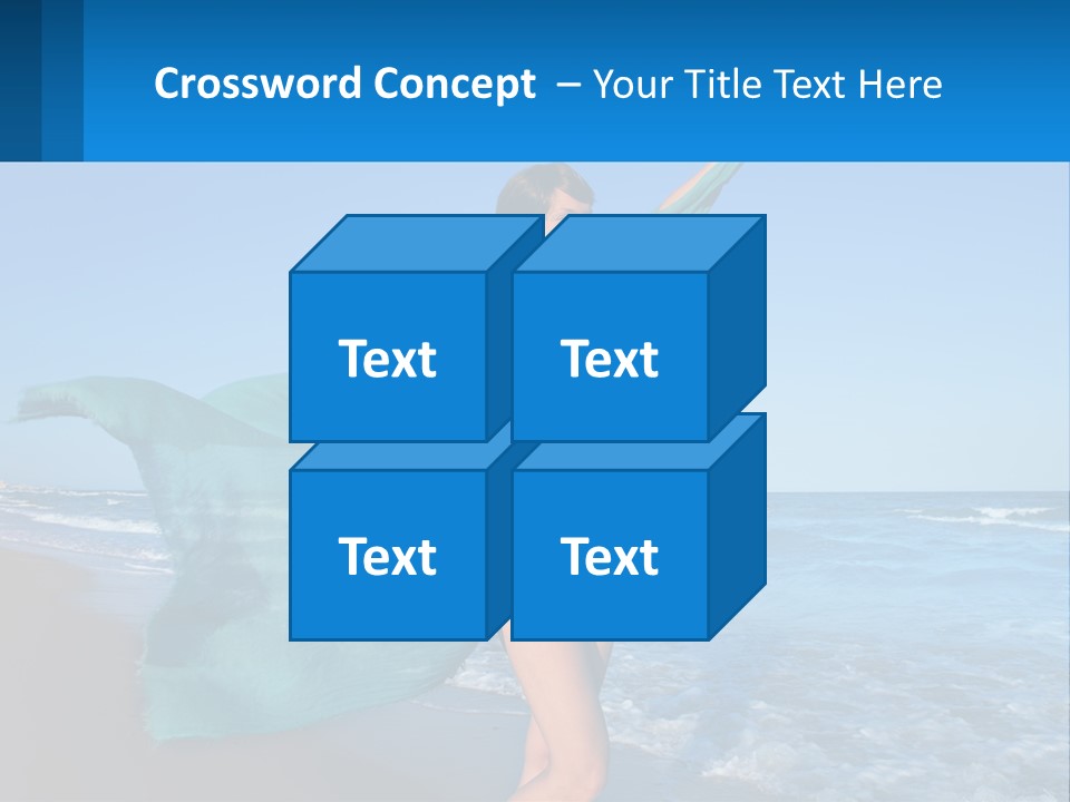 A Pregnant Woman In A Bikini Standing On The Beach PowerPoint Template