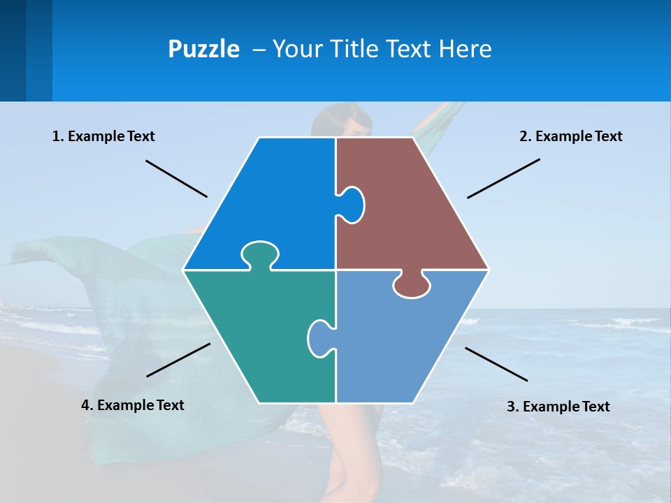 A Pregnant Woman In A Bikini Standing On The Beach PowerPoint Template