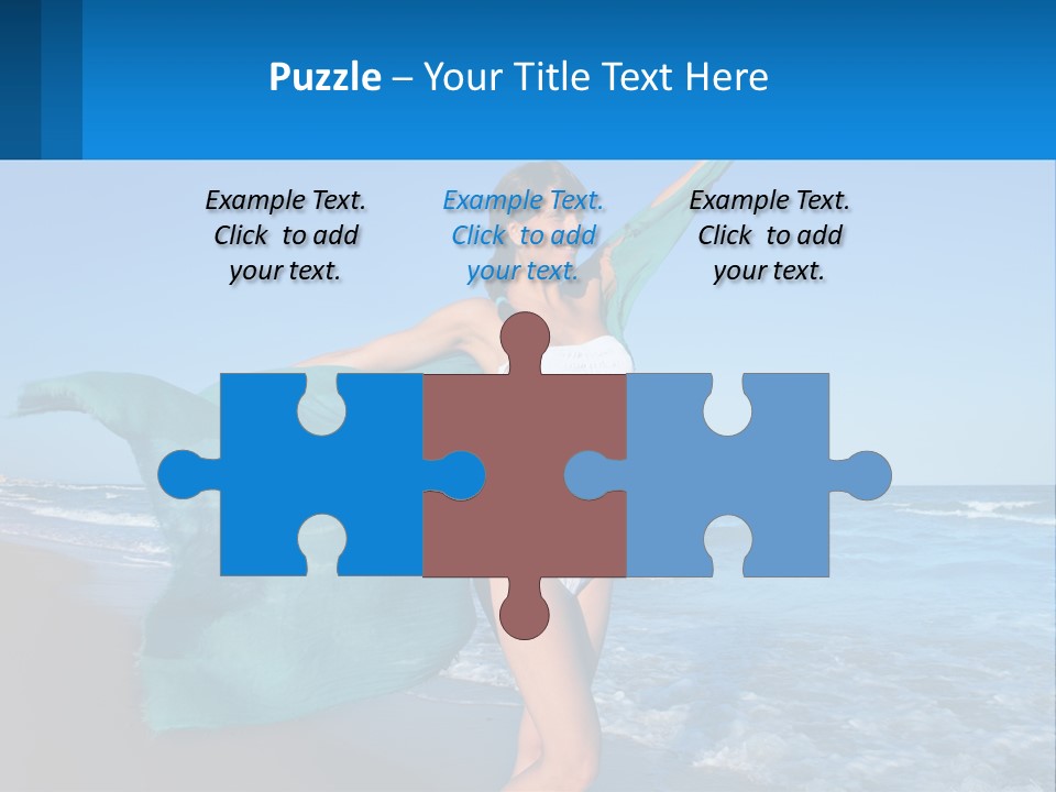 A Pregnant Woman In A Bikini Standing On The Beach PowerPoint Template