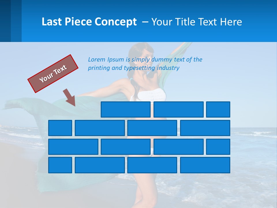 A Pregnant Woman In A Bikini Standing On The Beach PowerPoint Template