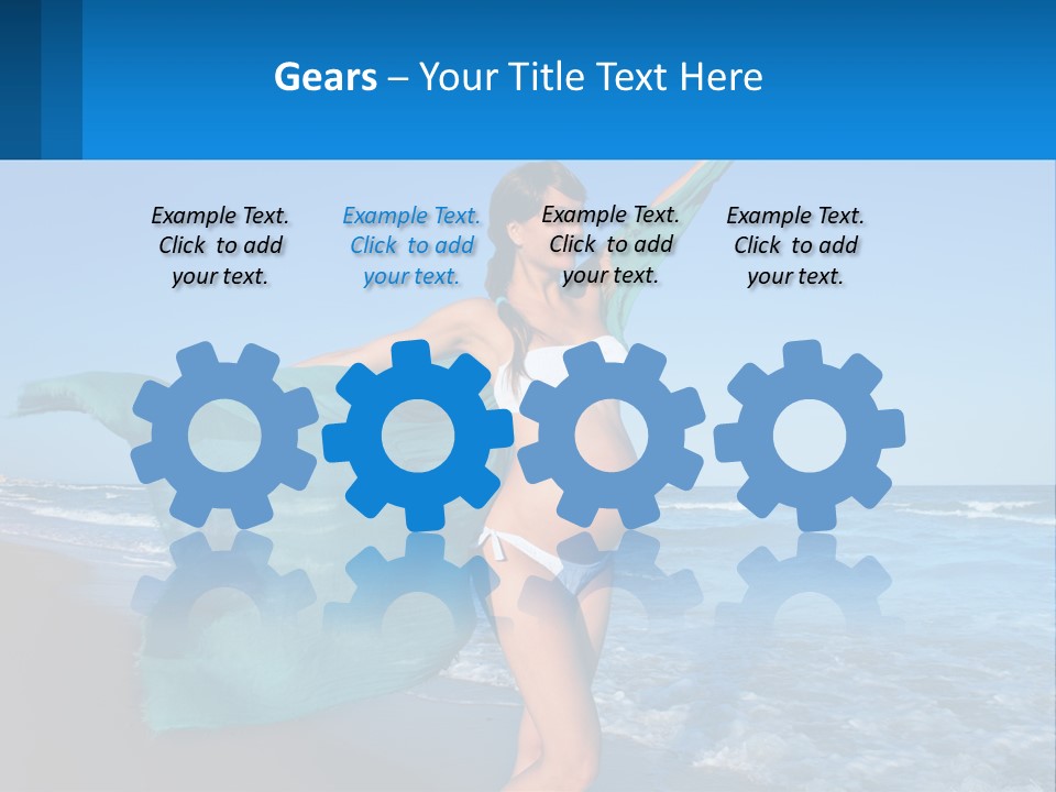 A Pregnant Woman In A Bikini Standing On The Beach PowerPoint Template