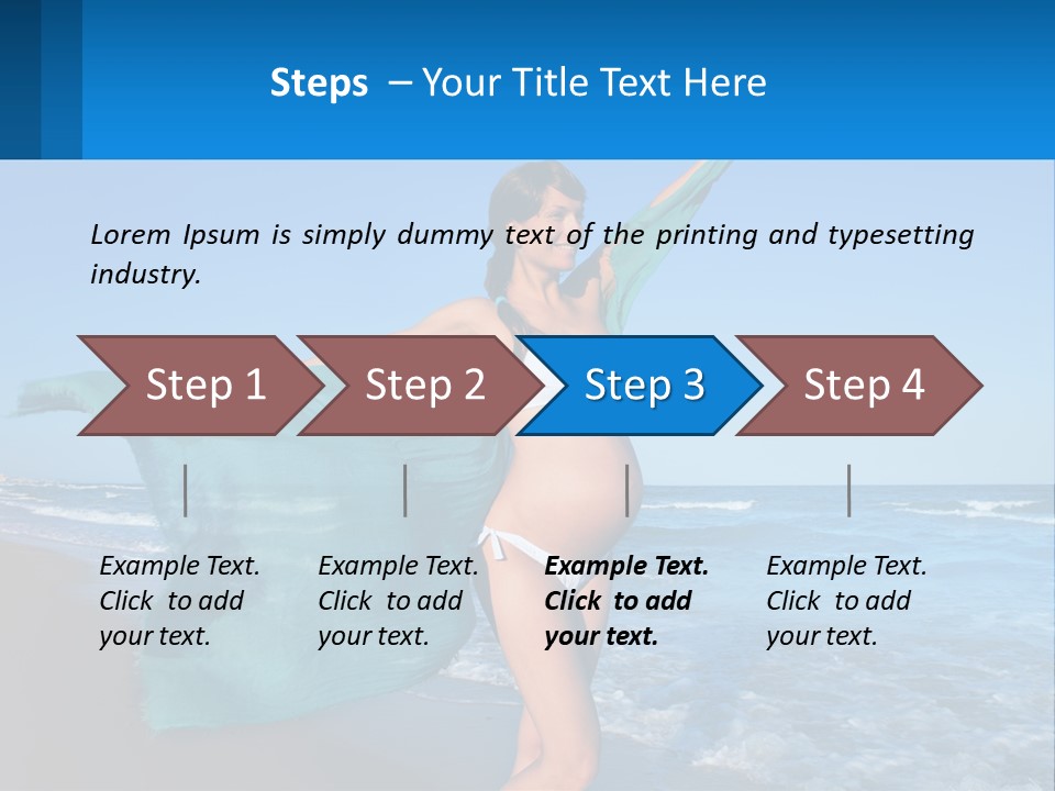 A Pregnant Woman In A Bikini Standing On The Beach PowerPoint Template