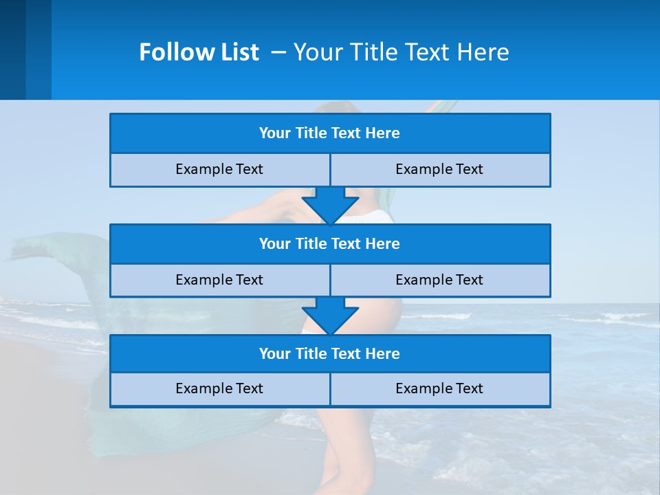 A Pregnant Woman In A Bikini Standing On The Beach PowerPoint Template