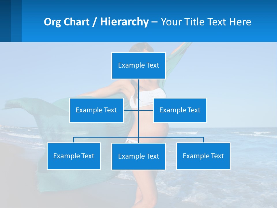 A Pregnant Woman In A Bikini Standing On The Beach PowerPoint Template