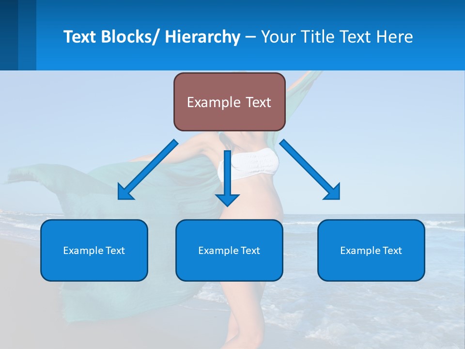 A Pregnant Woman In A Bikini Standing On The Beach PowerPoint Template