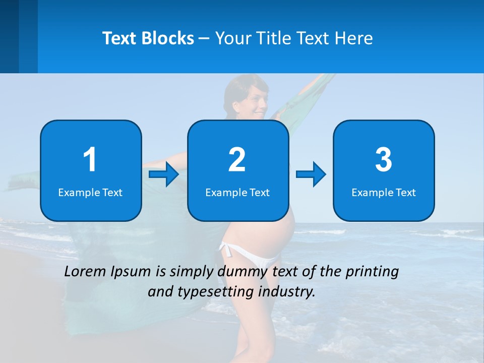 A Pregnant Woman In A Bikini Standing On The Beach PowerPoint Template